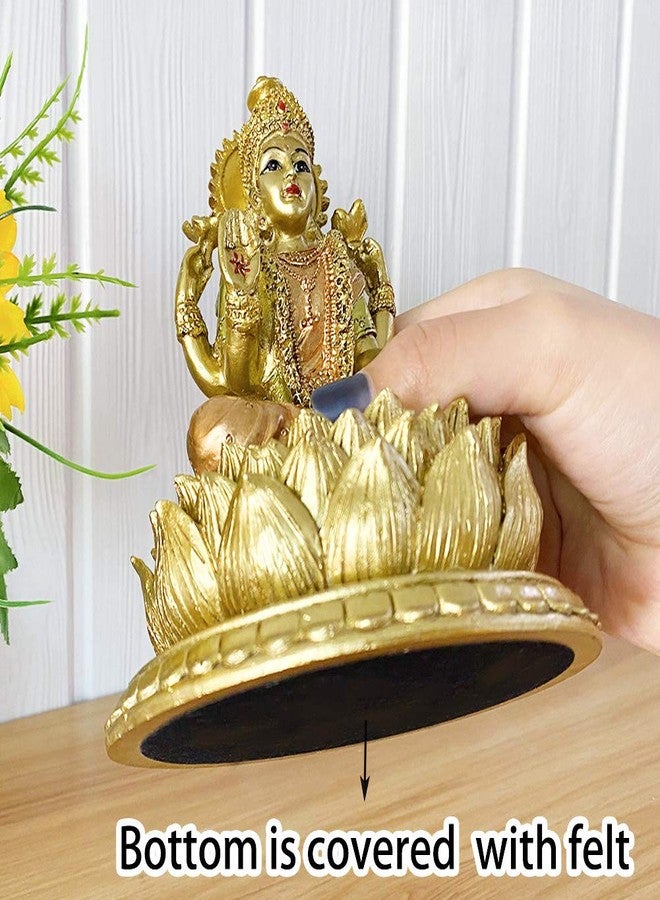 BangBangDa Hindu Goddess Lord Laxmi Statue - Lakshmi Statue Indian God Home Office Temple Mandir Puja Items India Idol Figurine Murti Pooja Diwali Gifts Yoga Zen Altar Shrine Ornament - Image 5